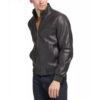 Tommy Hilfiger Men's Faux Leather Stand Collar Bomber