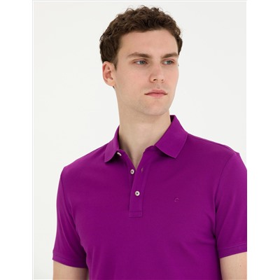 Mor Slim Fit Basic Tişört