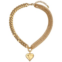 Колье Сердцебиение (покрытие золото) 47-54см, Есть комплект