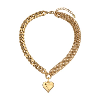 Колье Сердцебиение (покрытие золото) 47-54см, Есть комплект