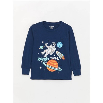 LC Waikiki Bisiklet Yaka Baskılı Uzun Kollu Erkek Çocuk Pijama Takımı, LCW Kids                                            
                                            Bisiklet Yaka Baskılı Uzun Kollu Erkek Çocuk Pijama Takımı