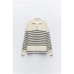 OVERSIZE KNIT POLO SWEATER