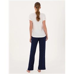 Beyaz Kısakollu Pijama Takımı