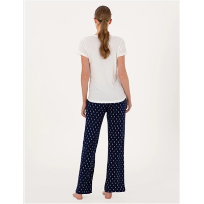 Beyaz Kısakollu Pijama Takımı