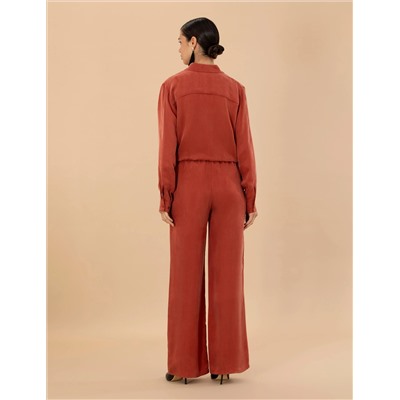 Kiremit Kupro Kumaş Loose Fit Pantolon