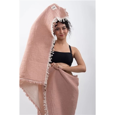 BAYRAK HOME COLLECTION Çok Amaçlı %100 Organik Müslin Peştemal, Plaj Havlusu