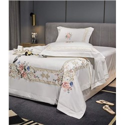 Скидки🎁  Комплект постельного с одеялом с вышивкой (3 расцветки)