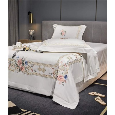 Скидки🎁  Комплект постельного с одеялом с вышивкой (3 расцветки)