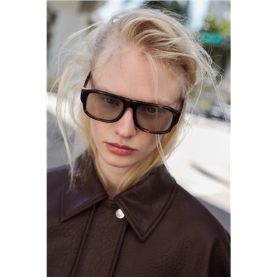 LEATHER-EFFECT BOMBER JACKET