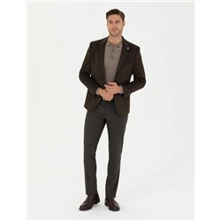 Kahverengi Ekstra Slim Fit Spor Ceket