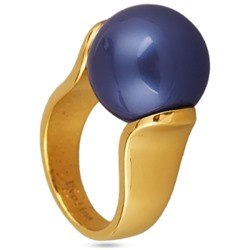 Кольцо (Майорка 16мм черничная; покрытие золото), Есть комплект