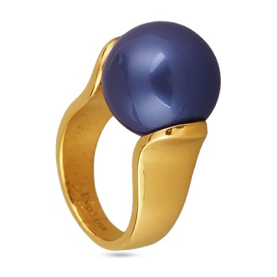 Кольцо (Майорка 16мм черничная; покрытие золото), Есть комплект