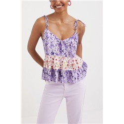 Top de tirantes floral