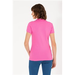 Kadın Pembe Basic Polo Yaka Tişört