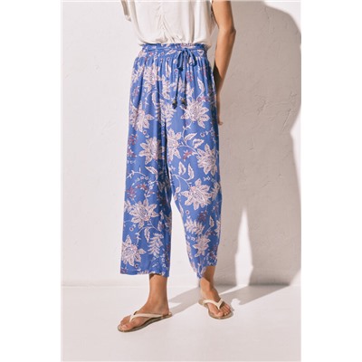 Pantalón Capri estampado  azul