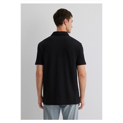 Mavi Siyah Polo Tişört Loose Fit / Bol Rahat Kesim 0611904-900