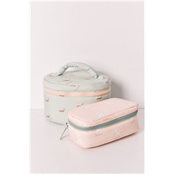 Neceser pequeño rosa estampado perritos