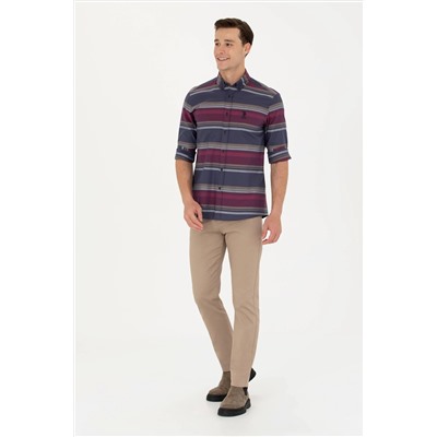 Erkek Lacivert Uzun Kollu Gömlek