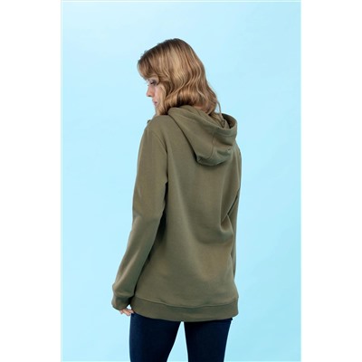 Haki Kapüşonlu Basic Sweatshirt (Unisex)