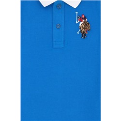 Erkek Çocuk Saks Mavi Basic Polo Yaka Tişört