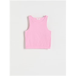 Kurzes Top aus Rippstrickjersey