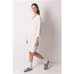 Camisón midi blanco estampado pájaros