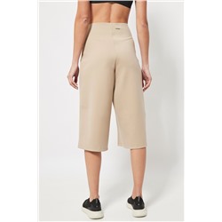 Bermudas con cintura alta Beige