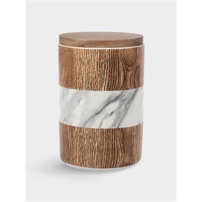 Банка для сыпучих продуктов, 1,1 л, 16 см, Wood & Marble