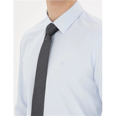 Açık Mavi Slim Fit Uzun Kollu Basic Gömlek