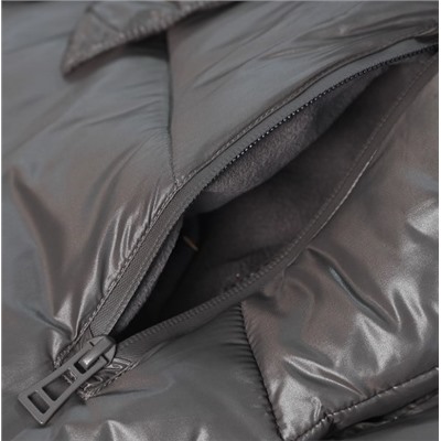 Зимнее толстое блестящее ветрозащитное теплое стеганое повседневное пальто