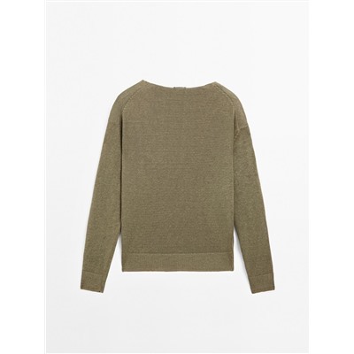 Jersey punto manga larga 100% lino