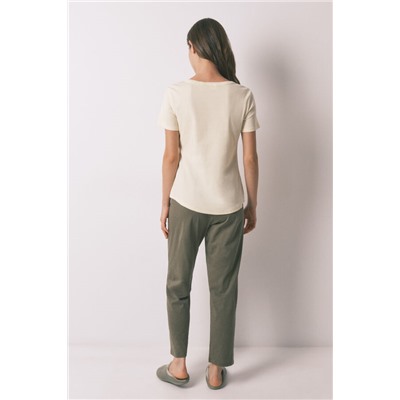Pantalón largo algodón verde
