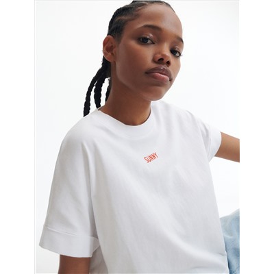 T-Shirt im Kimono-Stil mit Stickerei