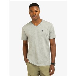 TIPPED V-NECK JERSEY T-SHIRT