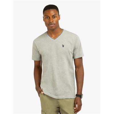 TIPPED V-NECK JERSEY T-SHIRT