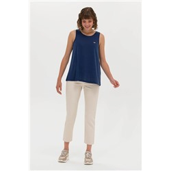 Kadın Lacivert Kolsuz Tişört