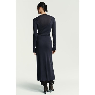 VESTIDO EFECTO DOBLE CINTURÓN LAZADA