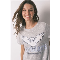 Camisola midi algodón print Hedwig gris