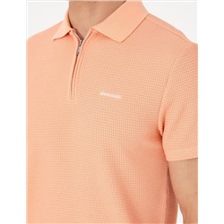 Somon Slim Fit Örme Dokulu Polo Yaka Tişört