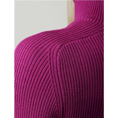 Водолазка тонкой вязки в рубчик из хлопка с нейлоном