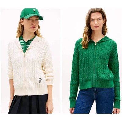 Повседневный вязаный кардиган с длинными рукавами ТОММИ ХИЛФИГЕ*Р