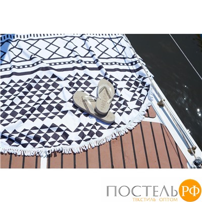 Полотенце пляжное круглое Этель "Этника", d150 см,100%п/э, 330 гр/м 2, 5539145