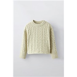CABLE-KNIT CHENILLE SWEATER