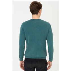 Erkek Yeşil Basic Kazak