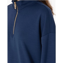 Lacivert Regular Fit Modal Kumaş Sweatshirt