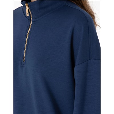 Lacivert Regular Fit Modal Kumaş Sweatshirt