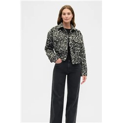 Relaxed Cropped Textured Icon Jacket