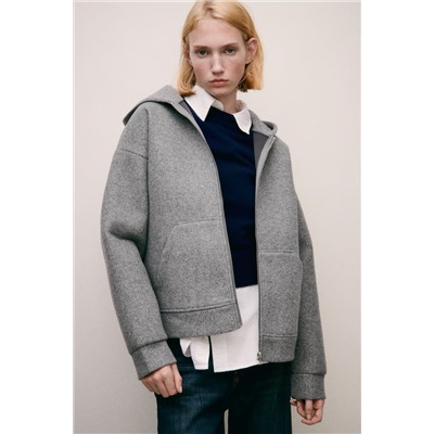 SOFT NEOPRENE-EFFECT BOMBER JACKET