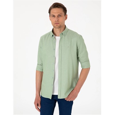 Çağla Oxford Slim Fit Kolay Ütülenebilir Gömlek