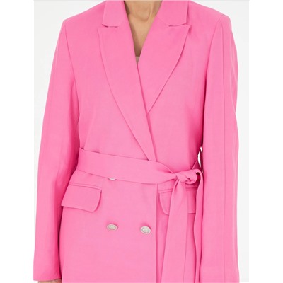 Pembe Keten Karışımlı Regular Fit Ceket